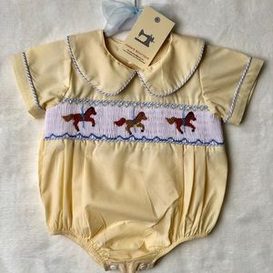 SOLD Boy horse smocked bubble